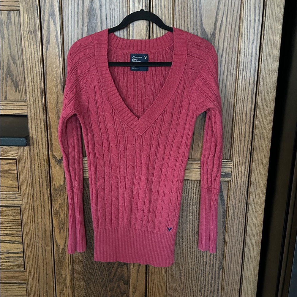American Eagle V Neck Sweater Elena Vampire Diaries Bella Swan‎ Y2k Cable Knit
